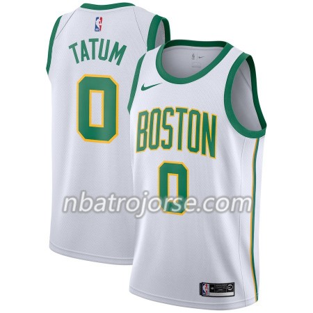 Män Boston Celtics Tröja Jayson Tatum 0 2018-19 Nike City Edition Vit Swingman